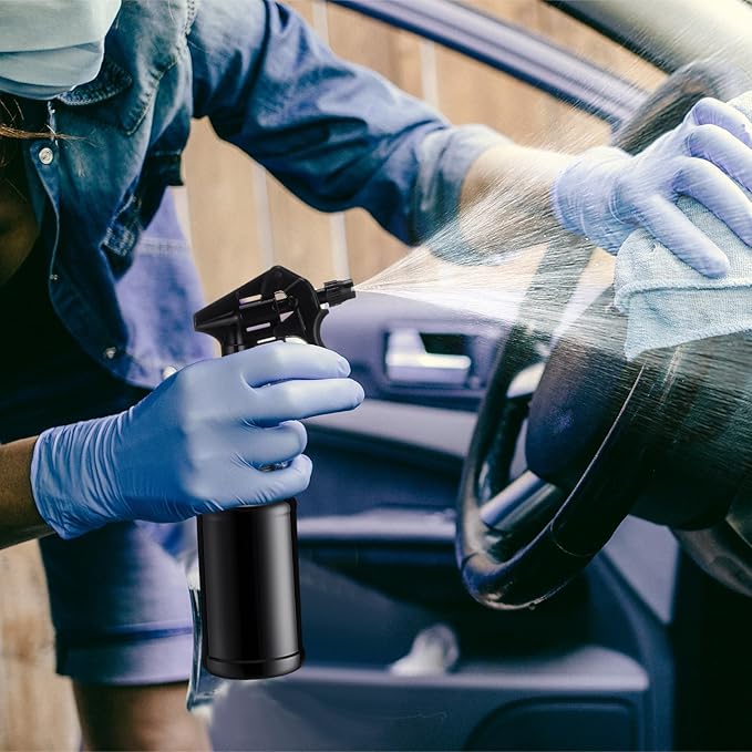 Honeydak 3 Pack Plastic Spray Bottles Black 17 oz Heavy Duty Opaque Spray Bottles UV Light Blocking Refillable Reusable Leak-proof Sprayers for Cleaning Solution Kitchen Garden Home Plant