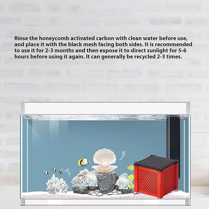 2PCS Pure Cube Water Trough Filter-New,Eco-Aquarium Water Trough Purifier Cubes,Super Strong Filtration Activated Carbon Filter Media for Fish Tanks,Horse Troughs,Cattle,Ponds&Livestock Tanks Red
