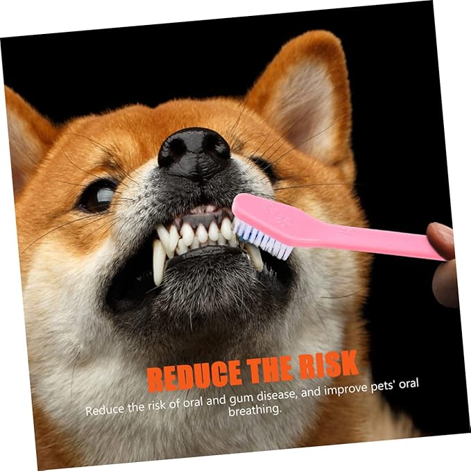 8pcs Dual-Head Dog Toothbrushes Set Soft Bristle Oral Care for Dogs Puppy Toothbrush Ergonomic Handle Dental Hygiene Kit for Small and Large Breeds