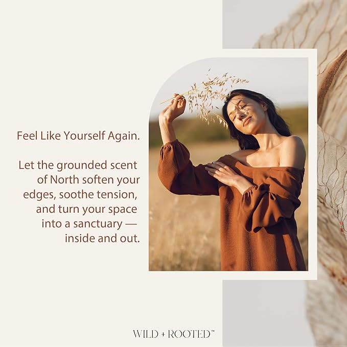 North Aromatherapy Room & Body Spray | Long-Lasting, All Natural Essential Oil Spray - Lavender, Cypress, Black Spruce, Vetiver in Rose Water | Calming & Grounding - 4oz