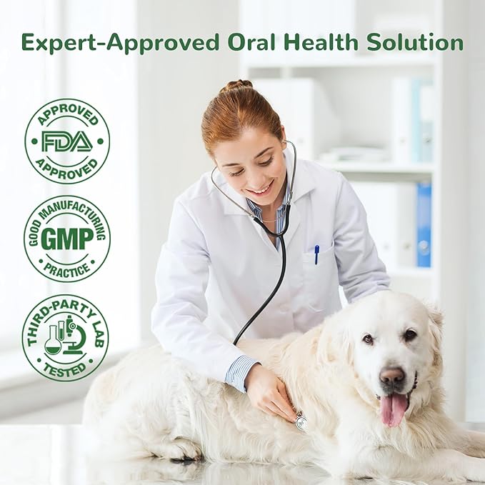 Dog Teeth Cleaning Powder, Dental Powder for Dogs Teeth & Tartar Remove & Plaque Off, Breath Freshener for Dogs with Natural Plants Blend and Probiotics, 45g Portable Size