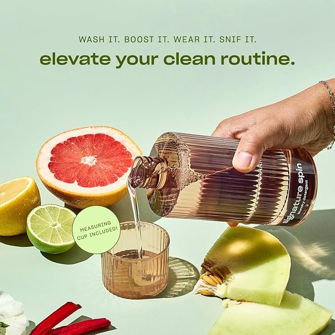 Snif Signature Spin Laundry Detergent & Scent Booster Starter Pack – Crisp Clean Signature Scent, Premium Non-Toxic Laundry Set, HE Safe, Non-Irritating (16oz + 8.5oz)