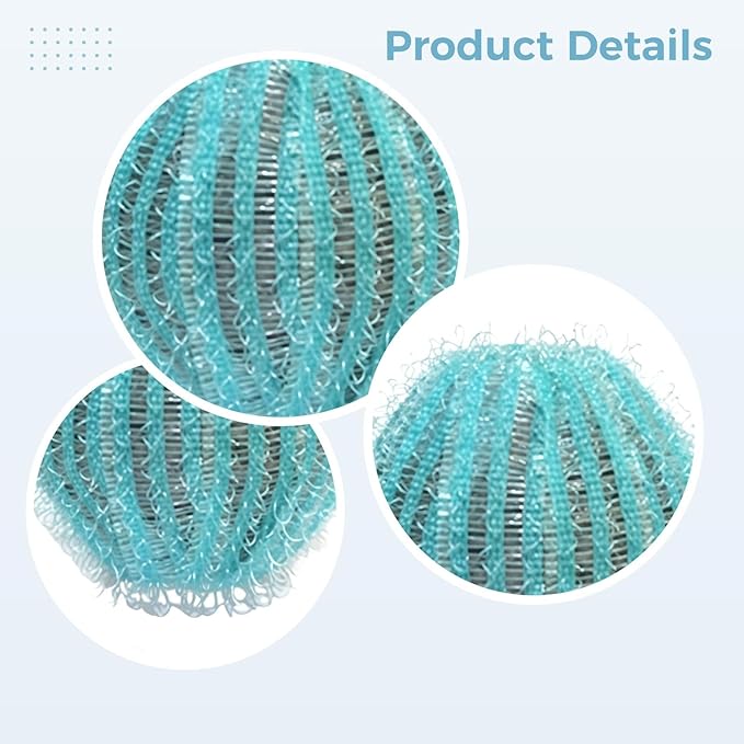 1.37 in (3.5 Cm) Blue Mesh, Clothes Pet Hair Removal Tool, 12 Pcs Laundry Hair Remover Balls, Washing Machine Catcher, Effective Design
