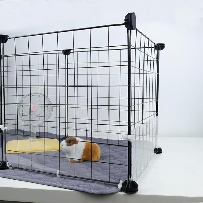 18PCS Pet Cage Guard, Rabbit Urine Guard, 13.8" x 4.7" Pet Cage Edge Liner with 180PCS Ties for Rabbit, Guinea Pig, Hamster, Chinchilla, Hedgehog, Ferret, Bunny