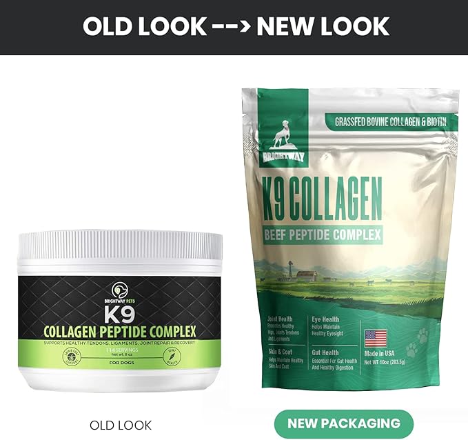 K9 Collagen PEPTIDE Complex W/BIOTIN - Hip & Joint Supplement for Dogs- Supports Healthy Joints, Skin & Coat – Helps in Recovery & Repair– 3+ Months Supply - Over 114 Servings!