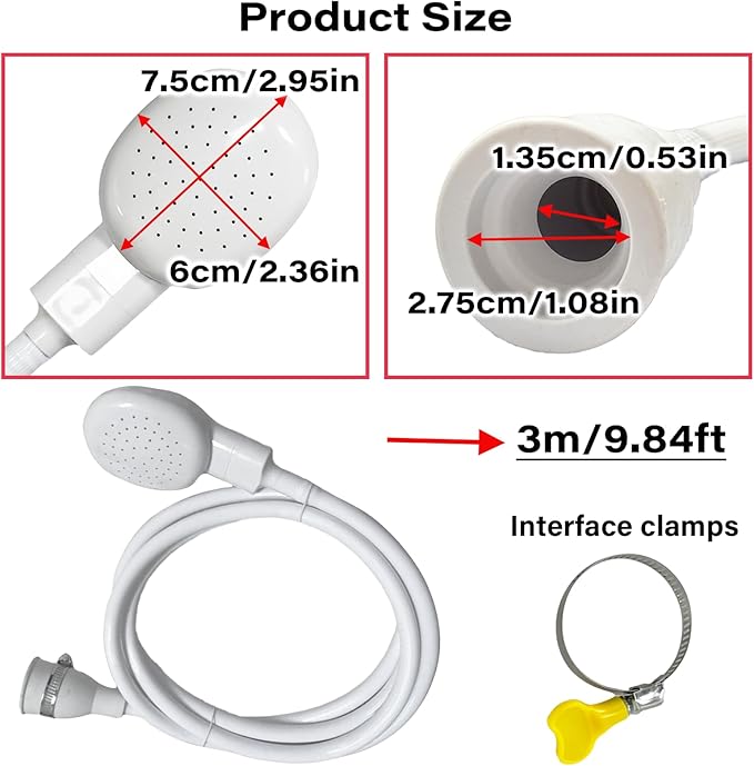 9.84FT/3M Sink Spray Hose,Faucet Sprayer Hose,Sink Hose Attachment for Portable Hand Held Shower Head Sprayer,Shampoo Sprayer Hose for Bathing Baby,Pets,Washing Hair,Rinsing Vegetables