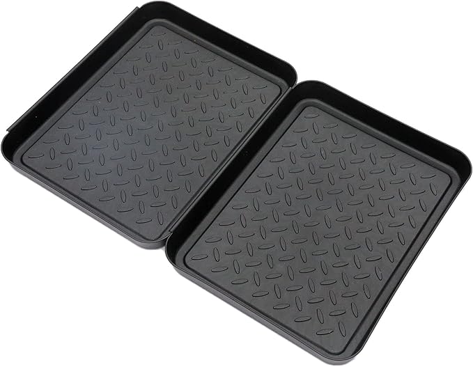 3PCS Boot Tray,Shoe Mat,Multi-Purpose Garden Tool Tray,Pet Food Mat,Waterproof for Indoor and Outdoor (Black, 14 x 11 Inch)