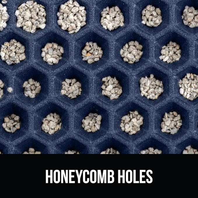GORILLA GRIP Honeycomb Cat Litter Box Mat, Two Layer Trapping Waste Mats, Soft On Paws, Litter Box Supplies and Essentials for Indoor Cats, Traps Excess, Water Resistant for Floors, 24x15 Navy