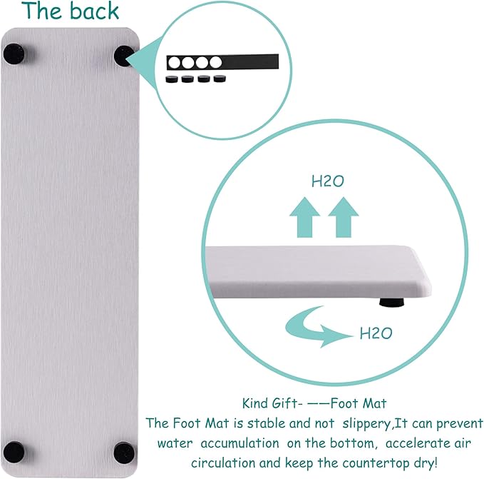 2 Pcs Water Absorbing Stone Trays, Kitchen/Bathroom Sink Soap Dish, Diatomite Tray Used for Hand Soap & Cosmetic Bottles in The Modern Home, 3.15" W x 10.2" L, White