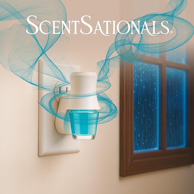 Scentsationals Fragrance Oil Plug In Air Freshener Refills 3-Pack - Midnight Rain - Works with Scentsationals Wall Plugs, Long-Lasting Home Fragrance, 0.8 fl oz Each, Packaging May Vary