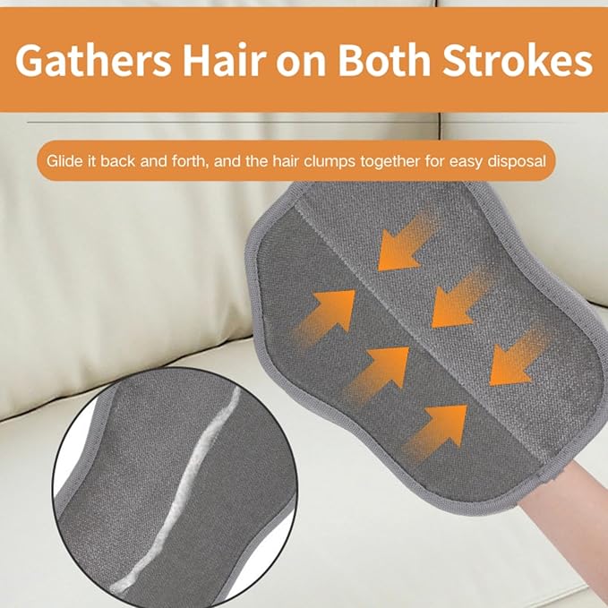 2 Pcs Static Pet Hair Removal Gloves for Dogs & Cats, Newly Upgraded Thickened Reusable Electrostatic Hair Removal Gloves, Pet Hair Removal Tool for Clothing, Couch, Carpet, Car Seats