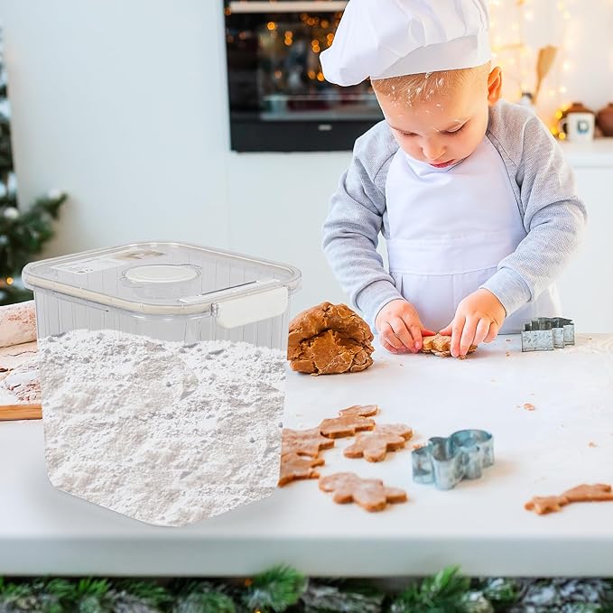 22 Lbs Clear Plastic Cereal Dry Food Container, Pet Food Storage Container with Scoop