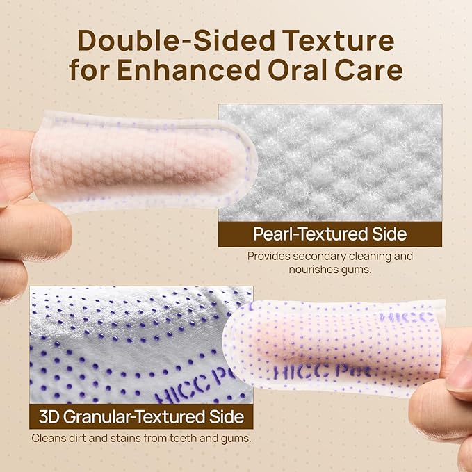 HICC PET Dog Dental Wipes & Cat Toothbrush and Toothpaste Alternative, Teeth Cleaning Wipes for Dogs & Puppies, Remove Plaque & Tartar, Fresh Breath Oral Hygiene, Pet Oral Care Wipes, 50 Count