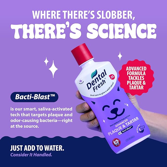 Veterinary Formula Dental Fresh Water Additive for Dogs and Cats, Advanced Plaque and Tartar Control, 32 Fl Oz