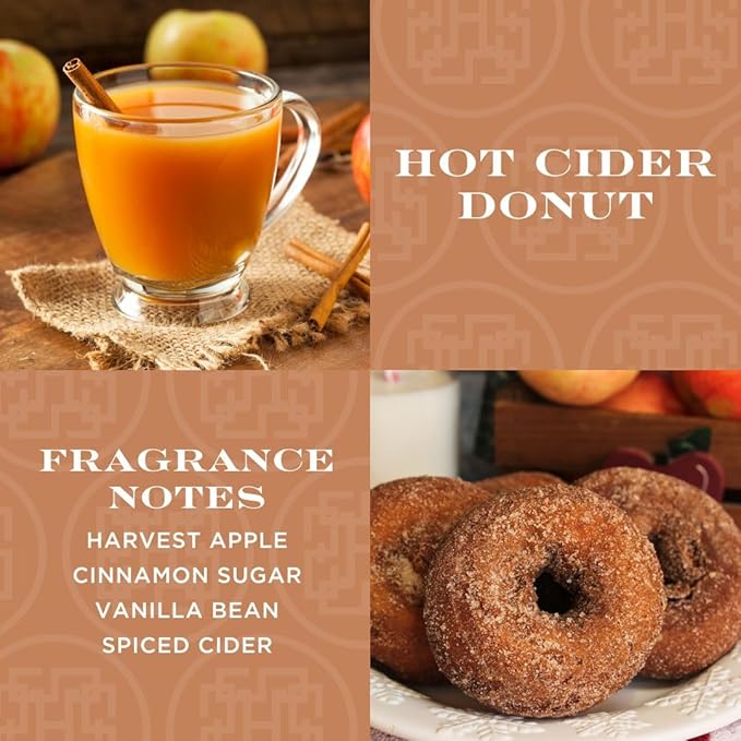 HomeWorx by SLATKIN + CO. Candle- Hot Cider Donut, 8 oz. Premium Scented Candle - 25-35 Hours Burn Time