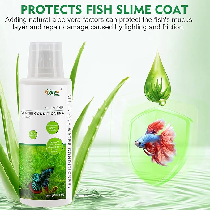 hygger Aquarium Water Conditioner for Freshwater, Neutralizes Chlorine, Chloramines, Heavy Metals, Ammonia & Nitrite, Safe for Fishes and Plants, 300 ML