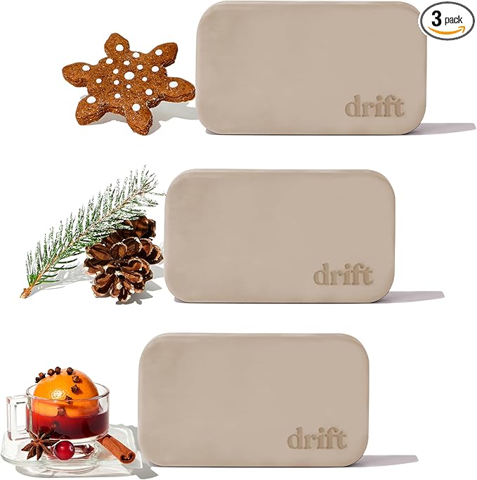 Drift Holiday 2025 Stone Air Freshener Starter Kit - The Original Stone Air Freshsener - Car Odor Eliminator - Long Lasting Car Scent - Gingerbread, Frosted Spruce, and Holiday Spice.