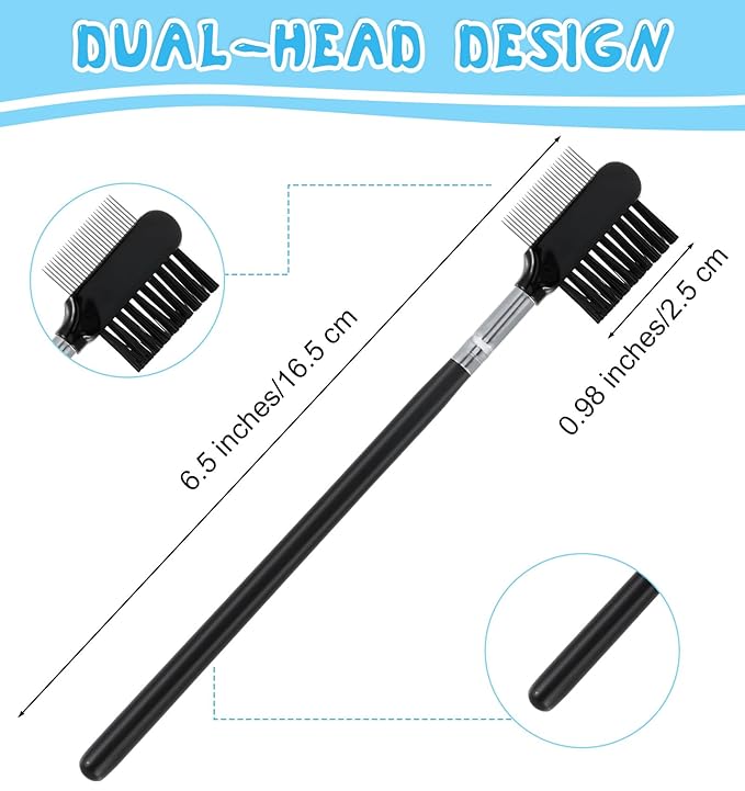 Dog Eye Comb for Small Dogs, 4Pcs dog Tear Stain Remover Comb Metal Flea for Gunk, Double-Headed Soft Bristles & Hard Teeth Grooming Tool for Puppies & Cats, Easy to Clean Black