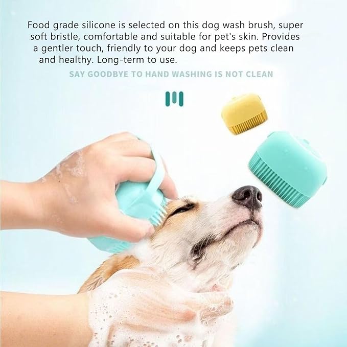 Pets Bath Brush | Scrubber for Bath | Dog Shampoo Brush | Dog Washing/Shower Brush, Suitable for Short/Long Haired Dogs, Dog Brush for Shedding, Bathing, Massaging & Grooming (blue) (blue)