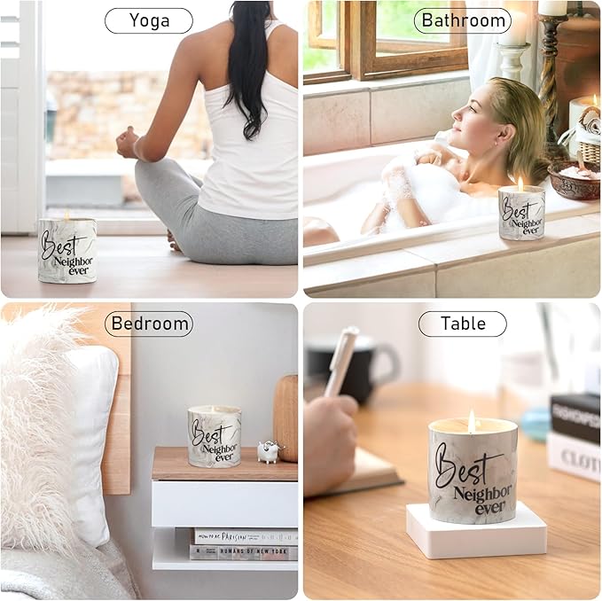 Best Neighbor Ever Gifts-6 oz Scented Candle Lavender Hello Neighbor Gifts for Neighbors New Neighbor Welcome Gift Funny Candle Goodbye Moving Housewarming Presents for New House for Neighbor