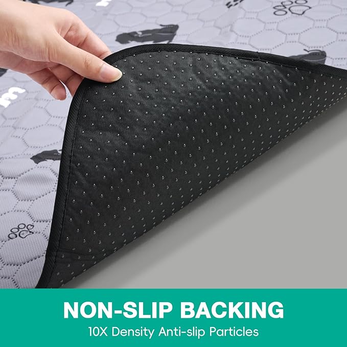 JollyMate 63"x63" Washable Pee Pad for Dogs, Ultra-Absorbent and Leak-Proof Whelping Pad, Non-Slip Reusable Puppy Pad, Waterproof Dog Pee Pad, 1 Pack