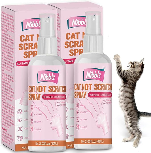 2 Pack Cat Deterrent Spray, Natural Cat Repellent Spray for Indoor & Outdoor, Scratch Deterrent for Furniture, Couches & Plants, Training Aid to Stop Scratching & Marking for Cats & Kittens