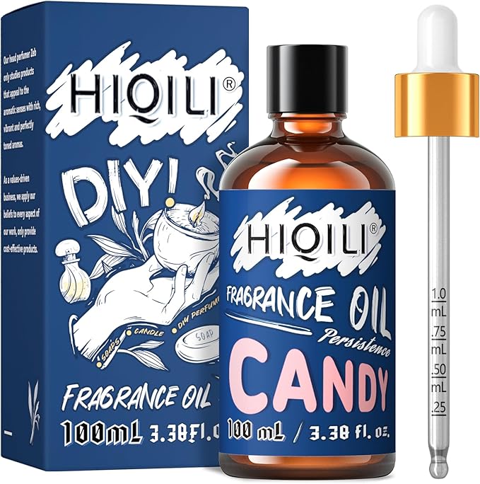 HIQILI Candy Fragrance Oil for Aromatherapy Diffuser, Car Freshies, Perfect for Soap, Perfume & Candle Making, Add in Shampoo and Lotion - 3.38 Fl Oz
