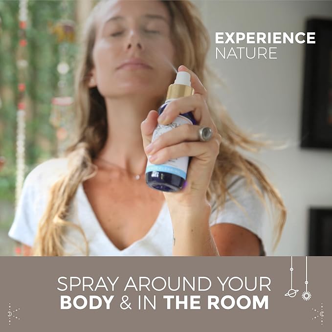 BALIPURA - Space Clearing Healing Aura Crystal Spray - Black Tourmaline & Selenite Crystals - Tea Tree, Lavender & Clary Sage Organic Essential Oils Blends - Handmade in Bali - 3.4 fl.oz