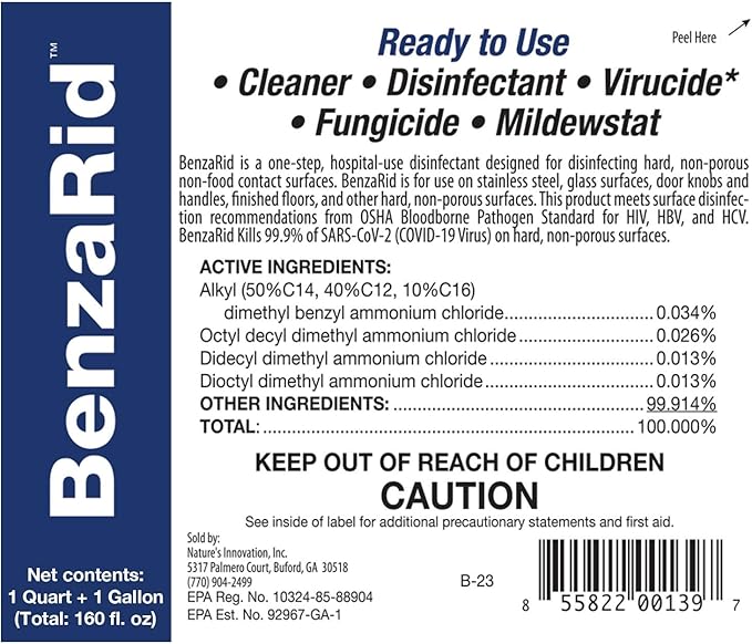 Pro Mold Killer Fungicide Disinfectant including Aspergillus Niger (Black Mold) H5N1 Pack | Multi-Purpose Fungicide, Mildewstat, Disinfectant, Virucide | EPA Reg. 1 Gal + 32 oz.