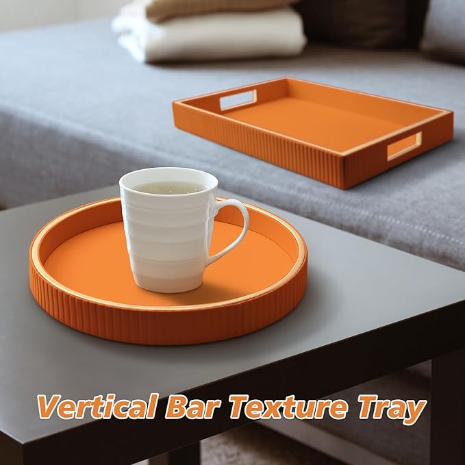 SANZIE Leather Tray Desktop Storage Organizer Premium Serving Tray Decorative Tray Valet Tray for Sundries Cosmetics Phone Wallet Cutlery