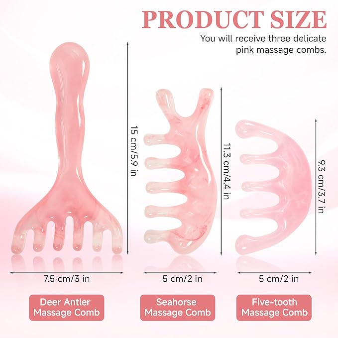 3 Pack Head Massager Tool Scalp Comb Resin Scalp Stress Relax Tool for Giving to Friends & Family as Wedding Gifts, Mother's Day Gifts