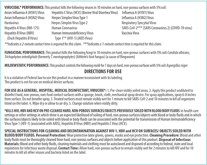 Pro Mold Killer Fungicide Disinfectant including Aspergillus Niger (Black Mold) H5N1 Pack | Multi-Purpose Fungicide, Mildewstat, Disinfectant, Virucide | EPA Reg. 1 Gal + 32 oz.