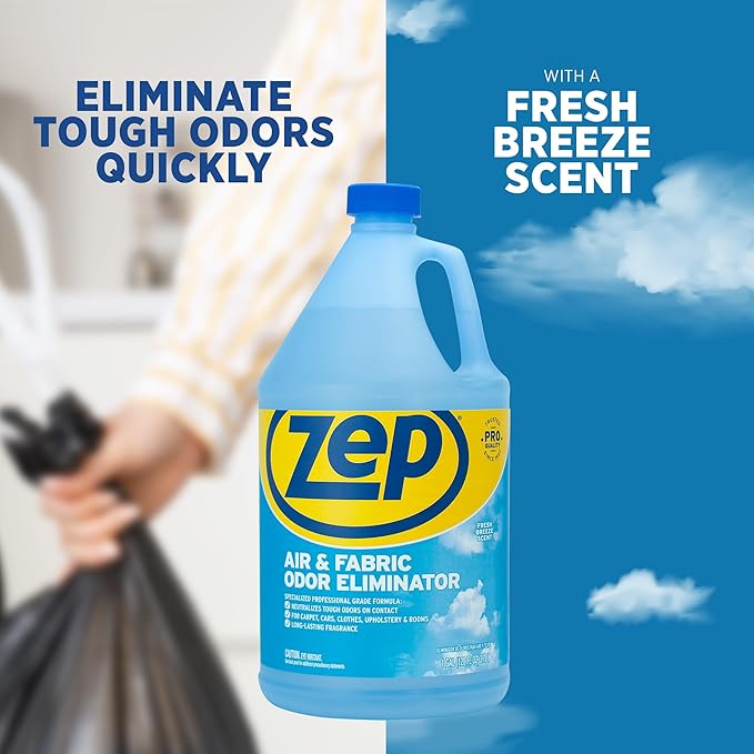 Zep Air Freshener and Fabric Odor Eliminator - Fresh-Breeze Scent - 1 Gallon (Case of 4) ZUAIR128 - Long-lasting Fragrance that Neutralizes Tough Odors on Contact