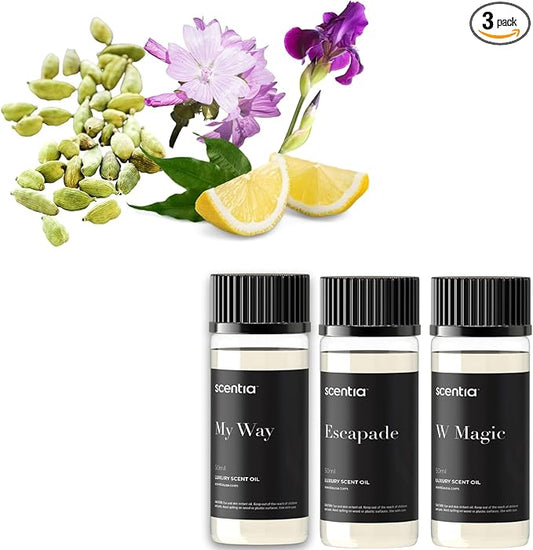 Scentia My Way Hotel Diffuser Oil | Aromatherapy Fragrances Inspired by 5-Star Hotels | Luxurious Scents Gift Box Set - 3 x 50ml - The 1 Hotel Miami Beach, W Magic - Thanksgiving & Holiday Gift