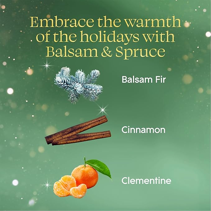 Glade 3-Wick Scented Candle Jar, Balsam & Spruce, Air Freshener Infused with Essential Oils, 6.8 Oz, 3 Count