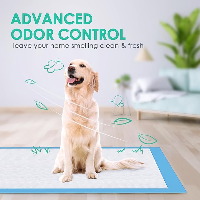 JollyMate Dog Pee Pads Extra Large 28"x34", 30 Pack X-Large Super Absorbent Pet Training Pads with Adhesive Tabs, 6 Layers Thick Leak-Proof Potty Pads for Dogs and Puppies