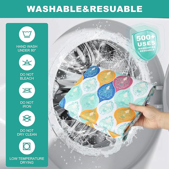 Washable Pee Pads for Dogs, Stylish Absorbent Reusable Training Dog Pads, Non-Slip and Leak-Proof Puppy Pads, Potty Pads for Crates, Whelping, Playpen, Bed and Floors, Bohemian Pattern 2 Pack 24" x36"