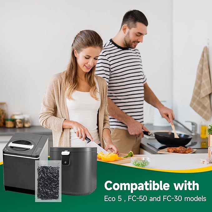 3 Packs 210g Odor Absorbing Activated Carbon Filter Refills for Lomi Smart Waste Kitchen Composter & Eco 5 & Vitamix FC-50-SP Electric Composter, Activated Charcoal Pellets