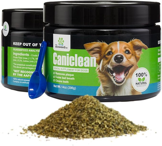 Caniclean Seaweed for Dogs Teeth - Dog Tartar Removal Tool, Plaque Remover, and Breath Freshener - Get Plaque Off Dogs Teeth Naturally. 14oz/396g.