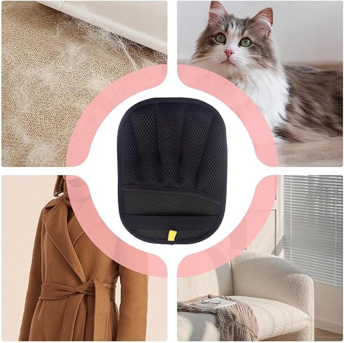 2025 New Upgraded Electrostatic Pet Hair Removal Gloves - Reusable Cat Hair Remover & Dog Hair Removal Mitt with Elastic Cuff & Finger Loops for Furniture, Bedding, Car (1pcs)