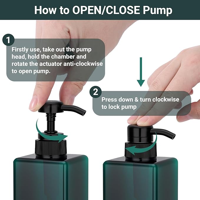 Suream 3Packs Empty Pump Shampoo Bottles, 15oz/450ml Refillable Conditioner Dispenser for Bathroom, Reusable Liquid Dispenser Bottle for Kitchen Sink, Laundry Room, Salon, SPA, Restaurant, Blue