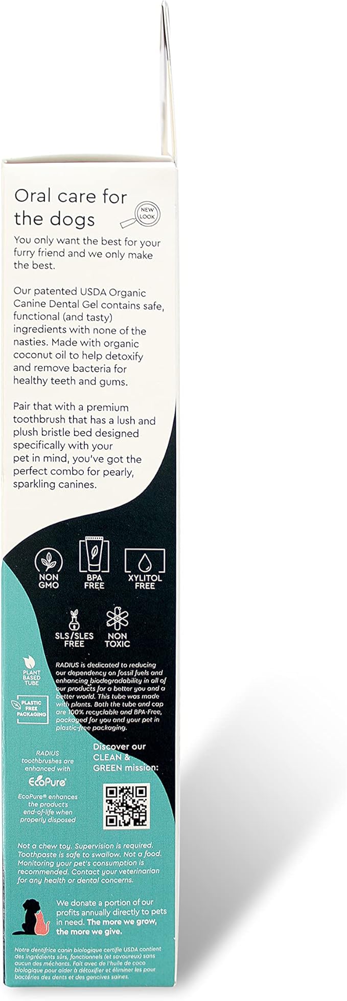 RADIUS USDA Organic Dental Solutions Puppy Kit 1 Unit, 1 Dog Toothbrush & 1 0.8oz Toothpaste, Ultra Soft Bristle & Non Toxic Toothpaste for Dogs, Designed to Clean Teeth, Xylitol Free