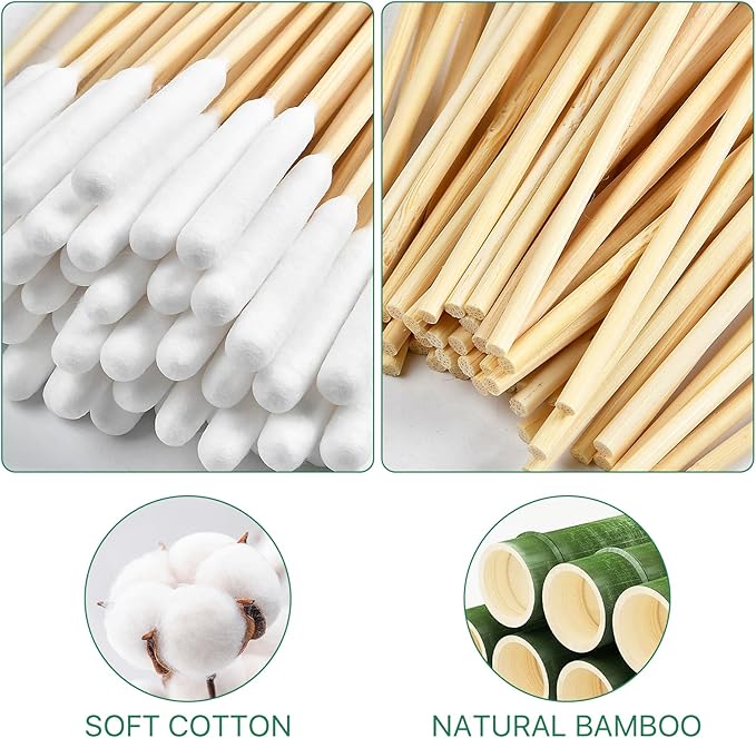 300 PCS Dog Qtips, 6 Inch Cotton Swabs for Dogs and Cats, Pet Cotton Ear Buds for Dog Ear Care, Long Bamboo Cotton Sticks for Dog Ear Cleaning Solution