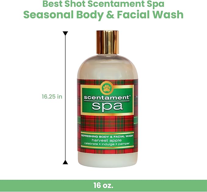 Best Shot Scentament Spa Seasonal Facial & Body Wash, Harvest Apple, 16 oz