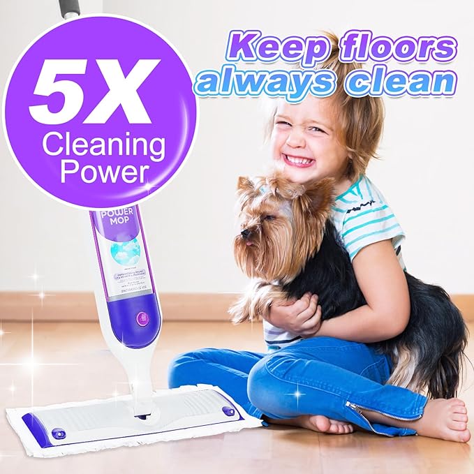 15 Count Disposable Power Mop Refills Compatible with Swiffer PowerMop Multi-Surface Mop Kit for Floor Cleaning, Replacement Power Mop Pads for Wood Mopping