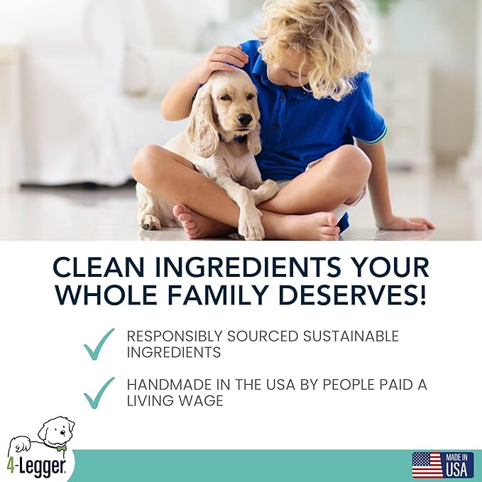 4Legger Organic Dog Shampoo, Cooling Peppermint Tea Tree Dog Shampoo for Skin Conditions and Hot Spot - 16 oz