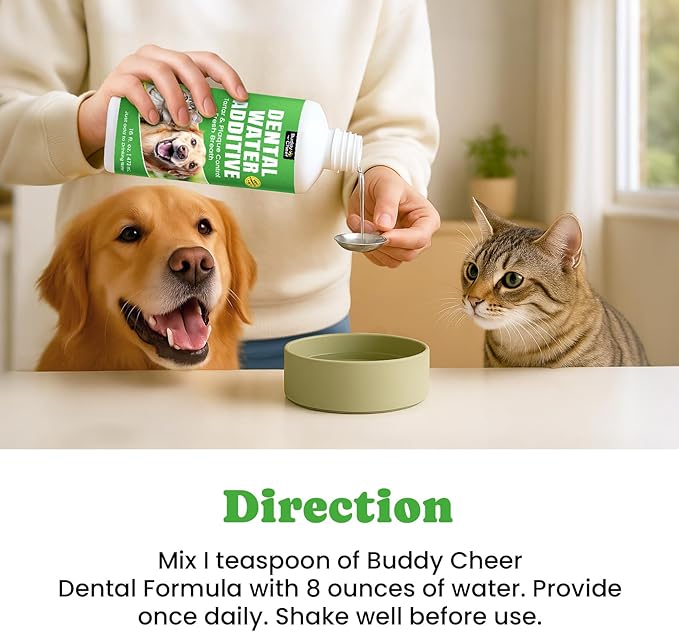 Dog Breath Freshener – Enzymatic Dog Dental Water Additive for Teeth Claning – Freshens Breath & Reduces Tartar – Easy Mouthwash Cleaner for Teeth & Gums – No Brushing Needed, Uncented, 16oz
