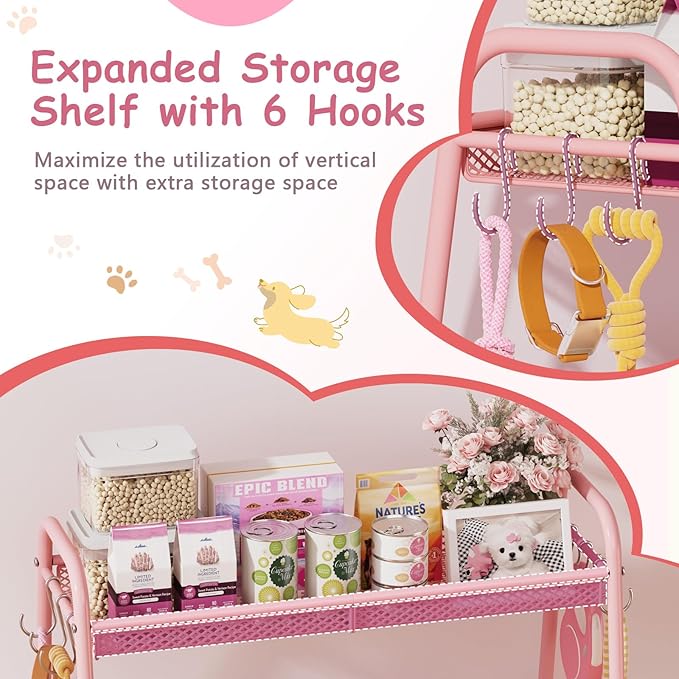 Large Dog Toy Basket (23.6"x11.2"x9.7"), Girl Dogs Toy Bin with Storage Organizer, Trapezoid Pink Toy Box for Dog Stuff Accessories, Pet Toy Storage Holder Chest for Cat Dogs Essential Supplies