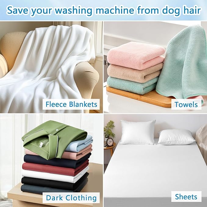 6 Pcs Pet Hair Remover for Laundry, Reusable Dog Cat Lint Catcher for Washing Machine, Effectively Removes Lint and Dander, Pet Hair Catcher for Washer, Dryer, Clothes, Bedding, Towels