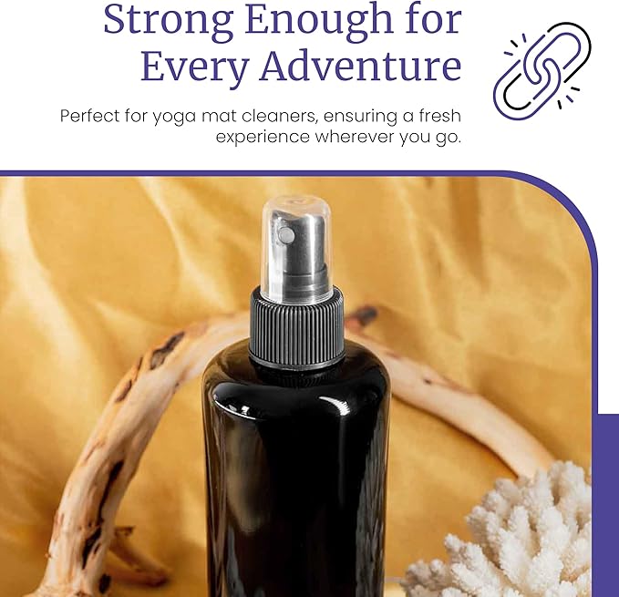 Infinity Jars 200 Ml (6.7 fl oz) Black Ultraviolet Glass Fine Mist Spray Bottle Cleaning Products Refillable Containers Homemade Perfume Blends Room, Sprays Bath Beauty Hair, Screw Top Bottles 3-Pack